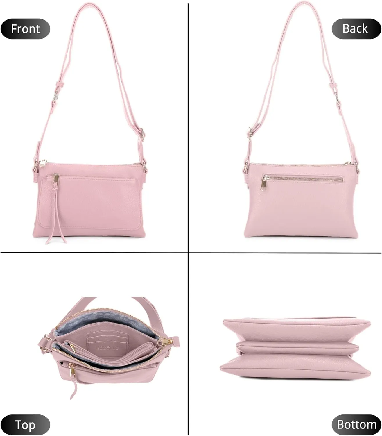 Multicompartment Functional Women Travel Crossbody with Comfortable Shoulder Strap