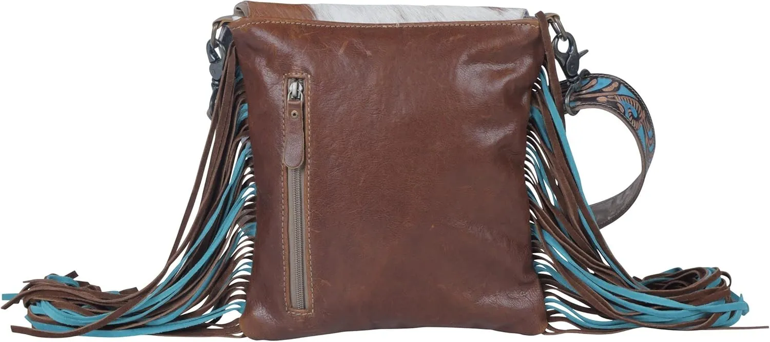 Myra Bag Brown Dapples Conceal Carry Fringe Crossbody Bag S-3963