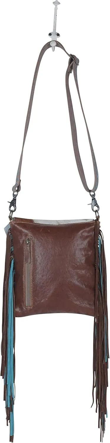 Myra Bag Brown Dapples Conceal Carry Fringe Crossbody Bag S-3963