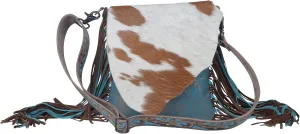 Myra Bag Brown Dapples Conceal Carry Fringe Crossbody Bag S-3963