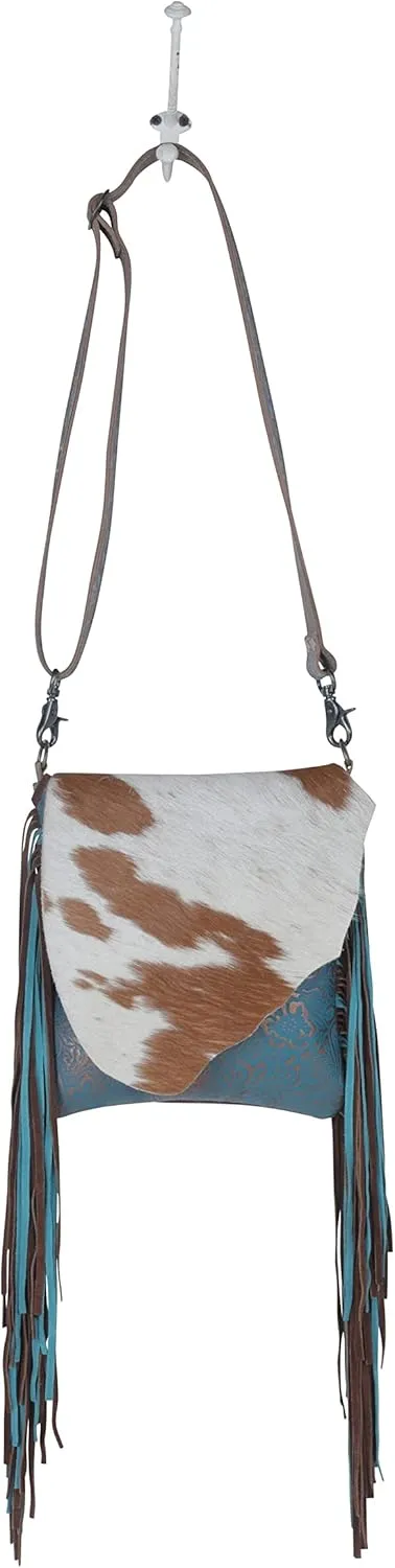Myra Bag Brown Dapples Conceal Carry Fringe Crossbody Bag S-3963