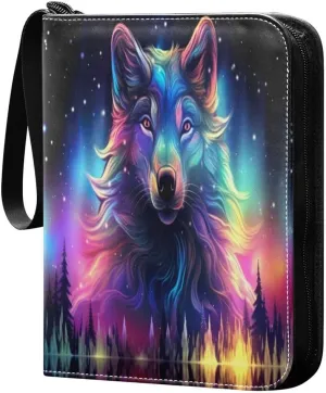 Nander Starry Sky Fantasy Wolf Card Binder 400 Pockets,Trading Card Binder with Sleeves, Baseball Card Binder, Trading Card Albums Sports Card Binder Collectible for Football Card, Game Card