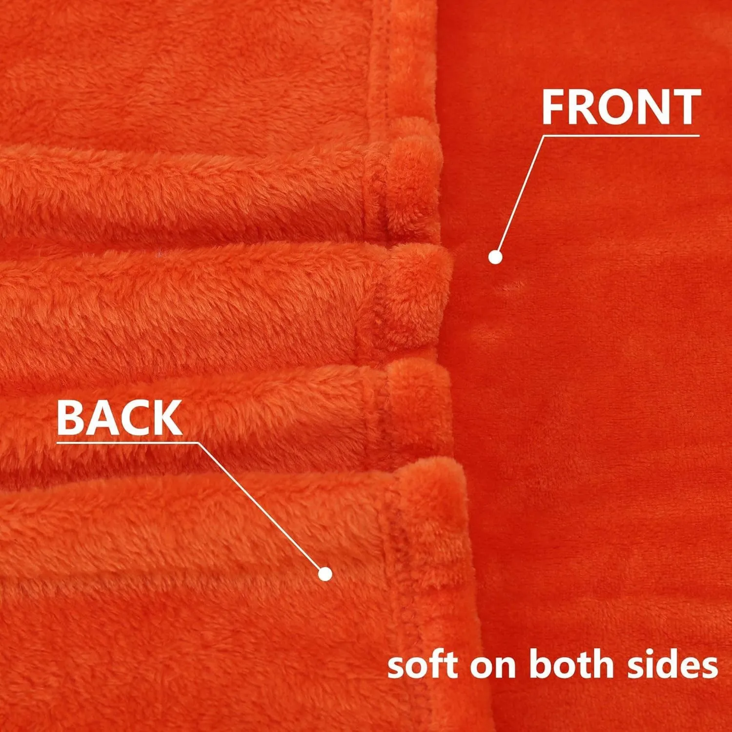 NANPIPER Fleece Blankets Super Soft Flannel Queen Size Blanket for Bed Luxury Cozy Microfiber Plush Fuzzy Blanket,Orange