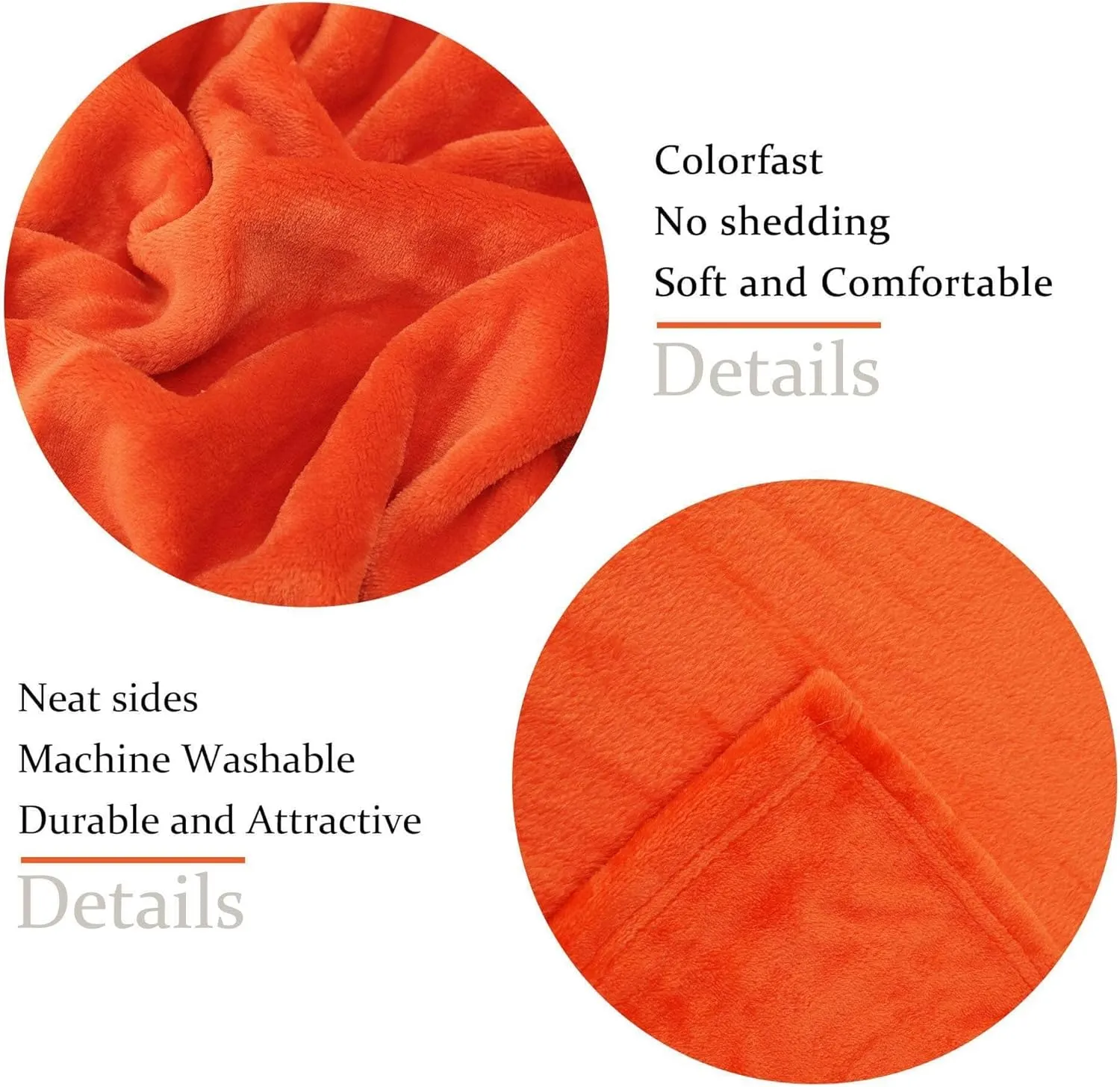 NANPIPER Fleece Blankets Super Soft Flannel Queen Size Blanket for Bed Luxury Cozy Microfiber Plush Fuzzy Blanket,Orange