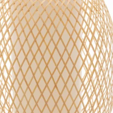 Natural Hand-Woven Bamboo Oval Table Lamp