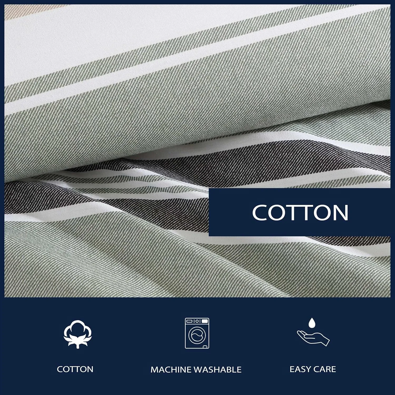 Nautica - Full/Queen Comforter Set, Woven Cotton Bedding with Matching Shams, Medium-Weight for All Seasons, Oeko-Tex Certified (Prospect Harbor Green)
