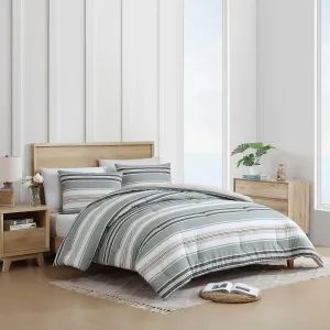 Nautica - Full/Queen Comforter Set, Woven Cotton Bedding with Matching Shams, Medium-Weight for All Seasons, Oeko-Tex Certified (Prospect Harbor Green)