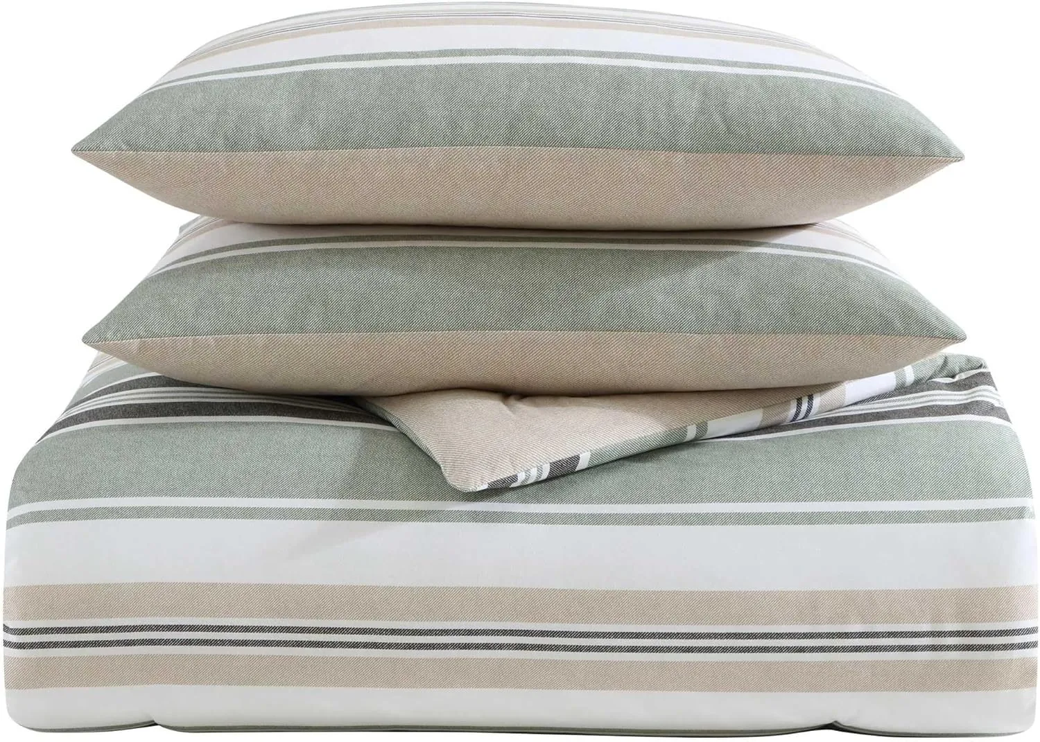 Nautica - Full/Queen Comforter Set, Woven Cotton Bedding with Matching Shams, Medium-Weight for All Seasons, Oeko-Tex Certified (Prospect Harbor Green)