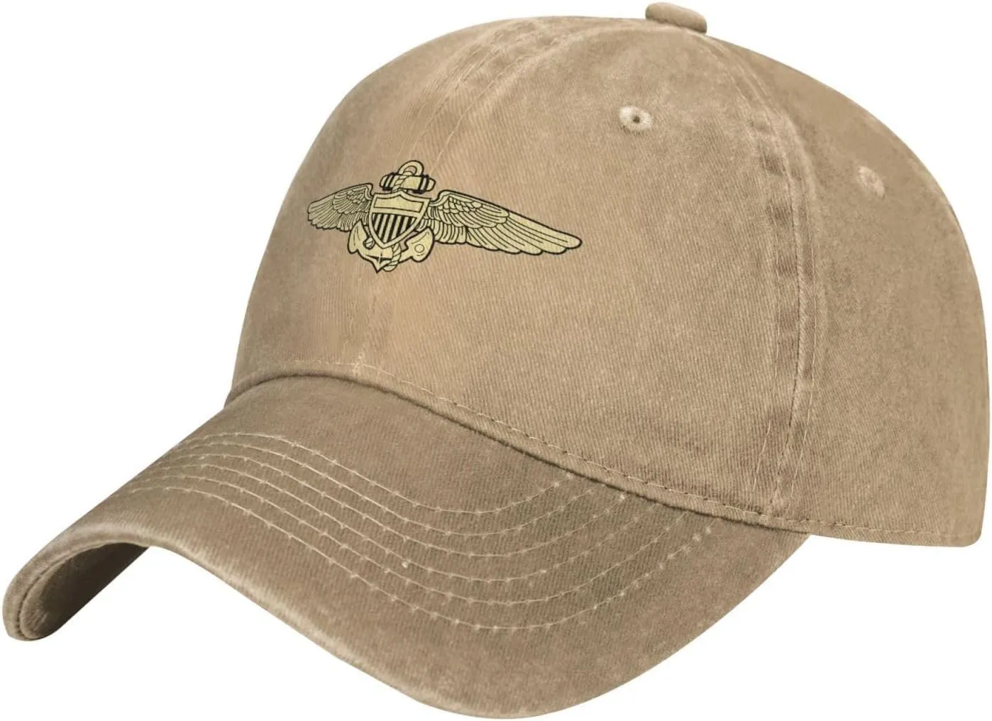 Naval Aviator Pilot Wings Vintage Wash Denim Baseball Cap