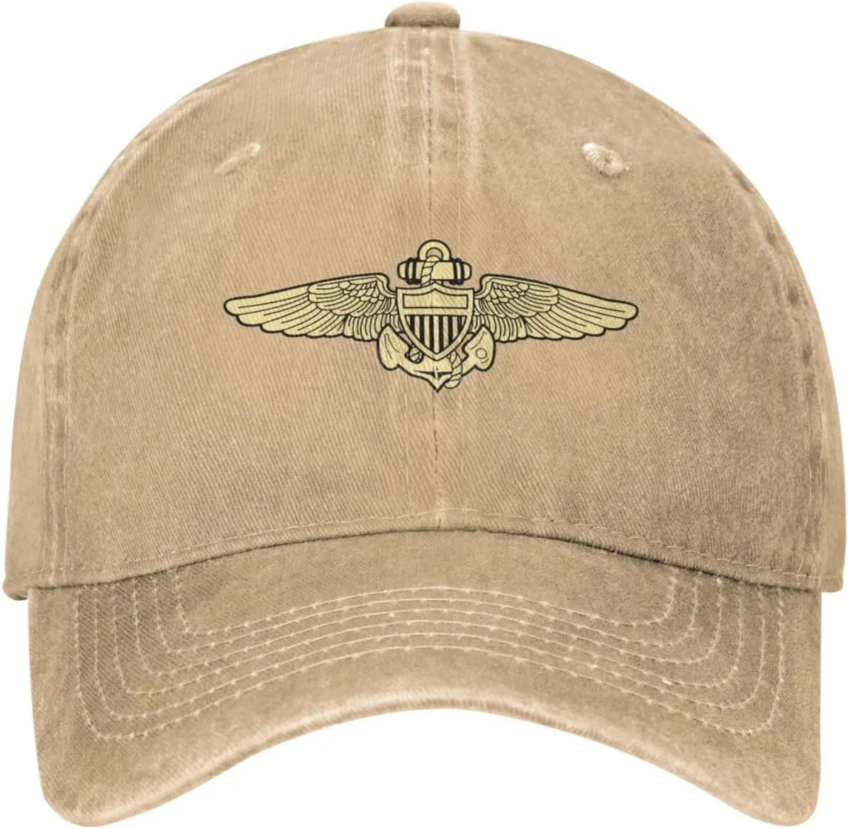Naval Aviator Pilot Wings Vintage Wash Denim Baseball Cap