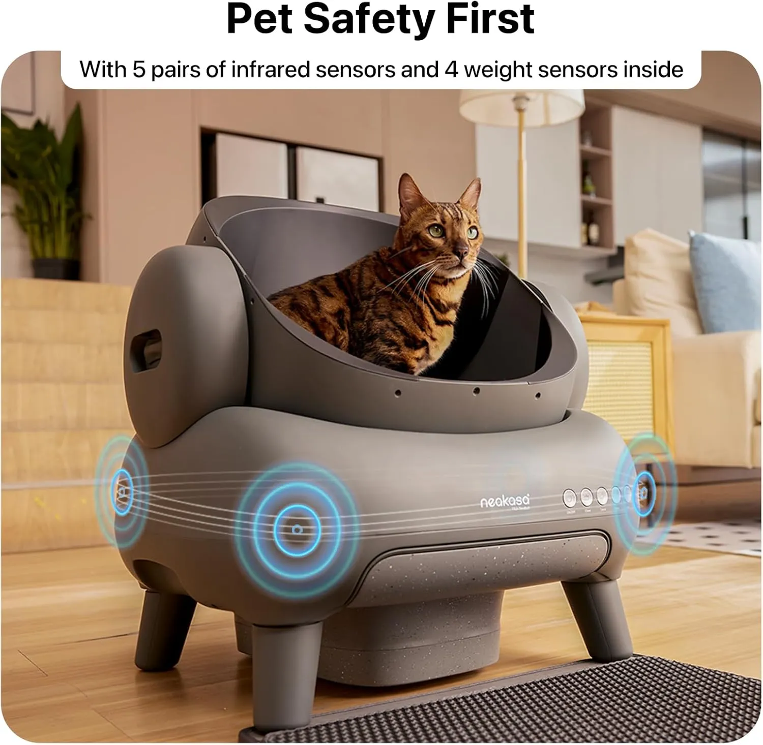 Neakasa M1 Open-Top Self-Cleaning Cat Litter Box with APP Control, Automatic Cat Litter Box Includes Trash Bags, Odor-Free Waste Disposal
