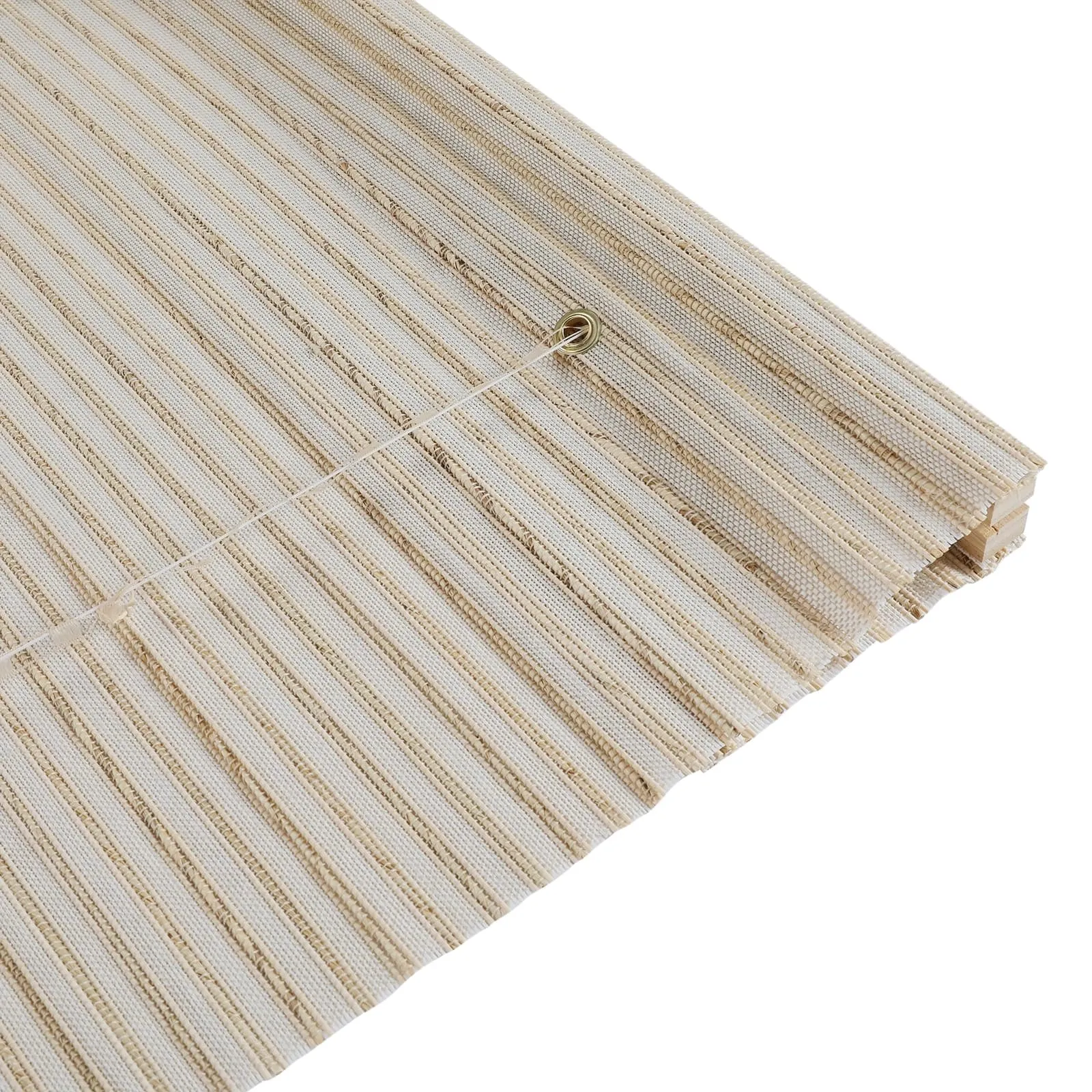 Neutral Paper Ramie Bamboo Woven Shade - Cream