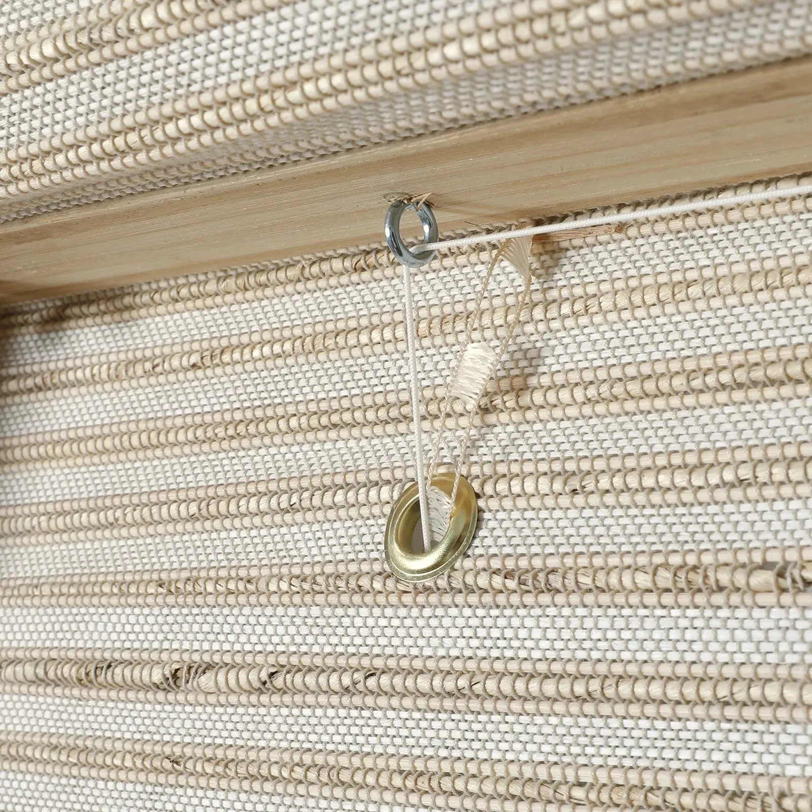 Neutral Paper Ramie Bamboo Woven Shade - Cream