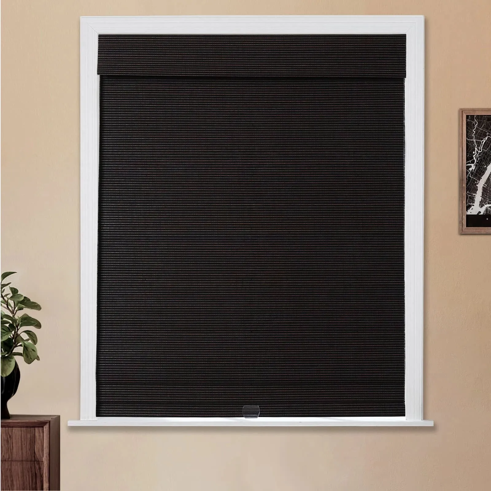 Night Neutral Woven Bamboo Shade-Chocolate