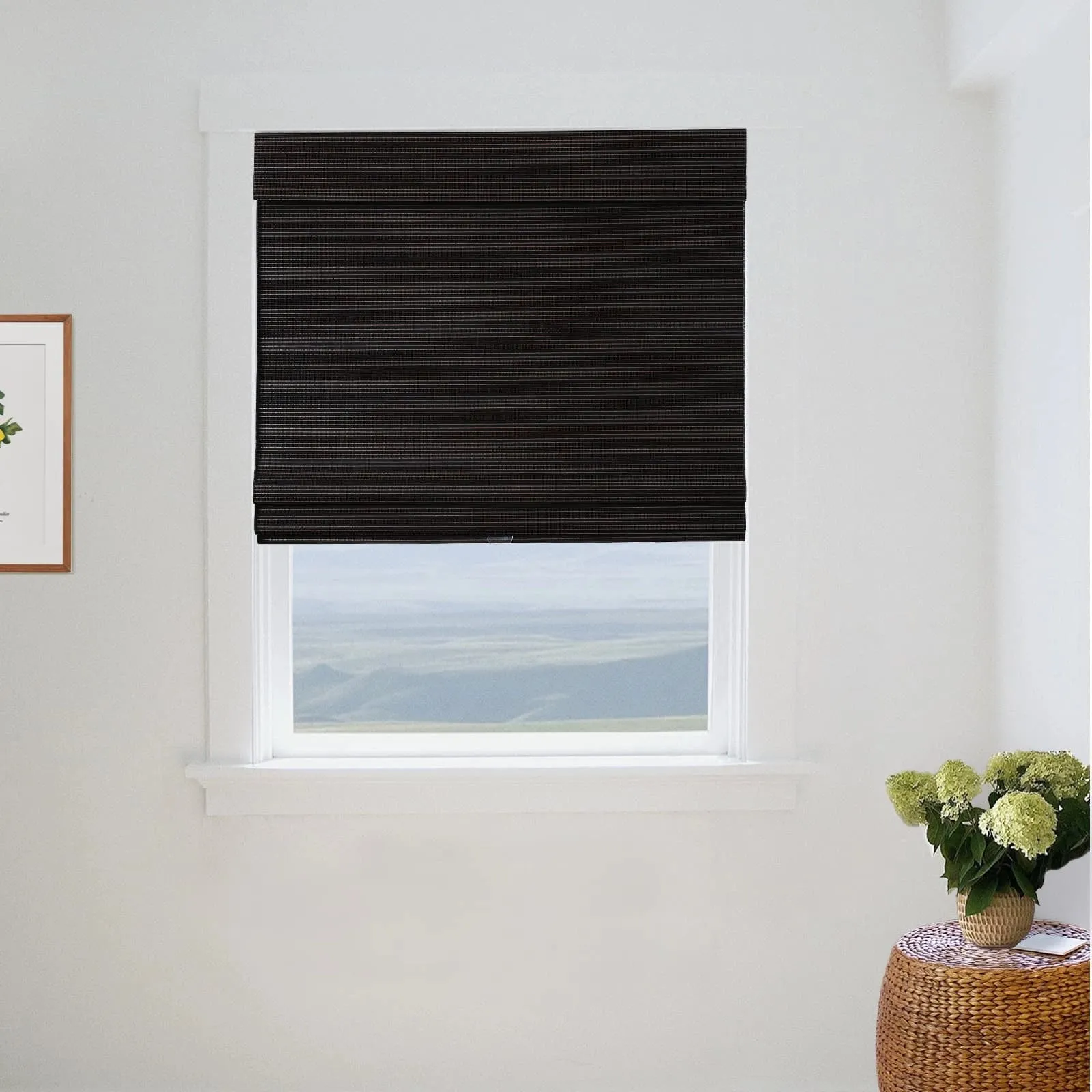 Night Neutral Woven Bamboo Shade-Chocolate