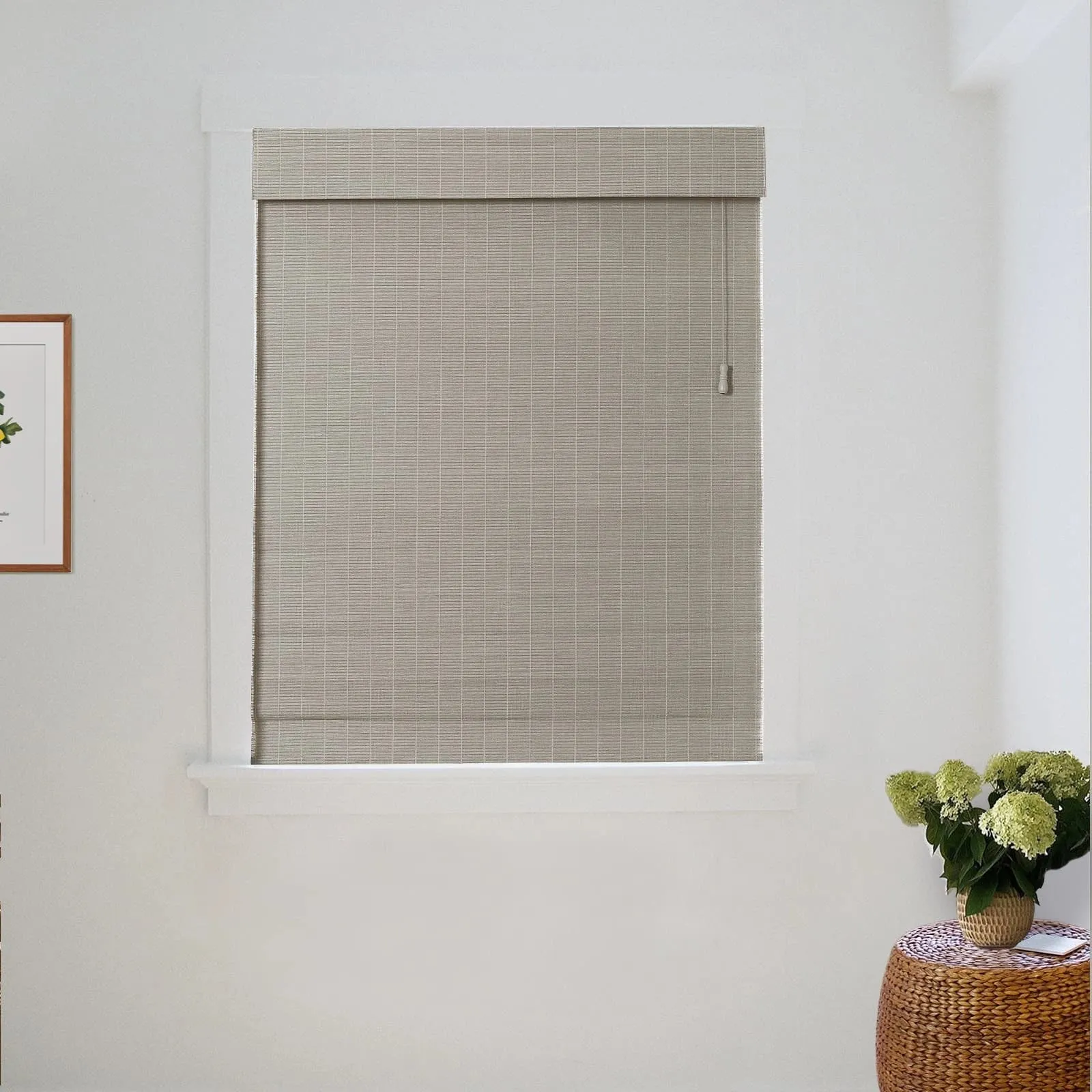 Night Neutral Woven Bamboo Shade-Stone