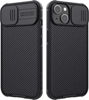 Nillkin Designed for iPhone 14 Plus Case with Camera Cover, CamShield Pro Case with Slide Camera Protection, Slim Fit Thin Shockproof Cover for iPhone 14 Plus 6.7 inch, Black