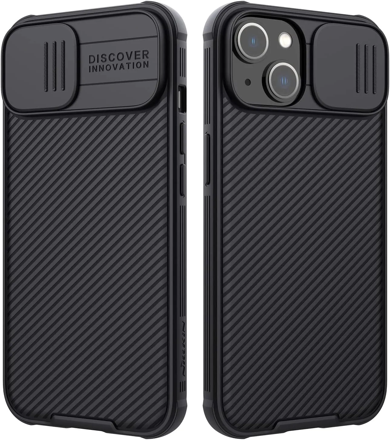 Nillkin Designed for iPhone 14 Plus Case with Camera Cover, CamShield Pro Case with Slide Camera Protection, Slim Fit Thin Shockproof Cover for iPhone 14 Plus 6.7 inch, Black