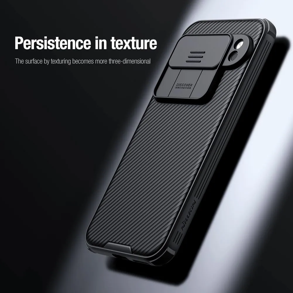 Nillkin for Google Pixel 9 Pro Case with Slide Camera Cover, Camera Lens Protector Privacy, Thin Slim Fit, Shockproof Protective, 0.9mm Raised Lens Bezel, TPU PC Dual Protection - Black