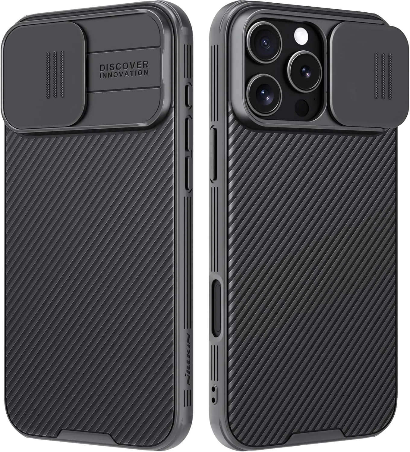 Nillkin for iPhone 16 Pro Max Case with Slide Camera Cover, [Full Camera Protection][Anti-Scratch] Military-Grade Protection, Anti-Fingerprint, Slim Phone Case for iPhone 16 Pro Max 6.9'' Black