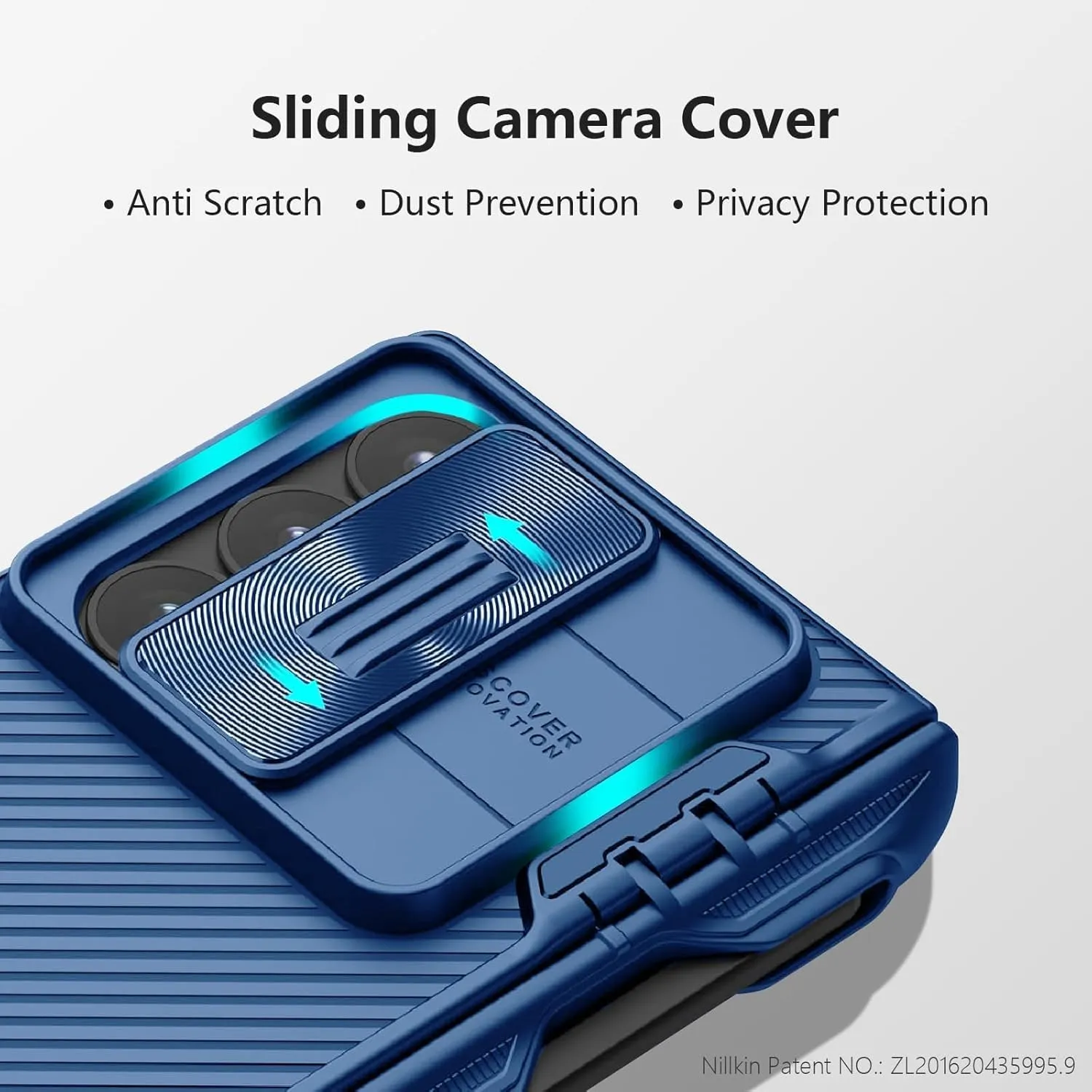 Nillkin for Z Fold 6 S Pen Case, [Built-in Writing Pen & S Pen Holder & Kickstand & Slide Camera Cover & Hinge Protection] Shockproof Fold 6 Phone Case with Pen for Samsung Galaxy Z Fold 6, Blue