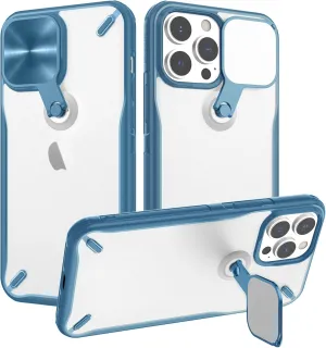 Nillkin iPhone 13 Pro Case 2021, CamShield Pro Cyclops Clear Case with Camera Protection, Kickstand, Shockproof, Blue