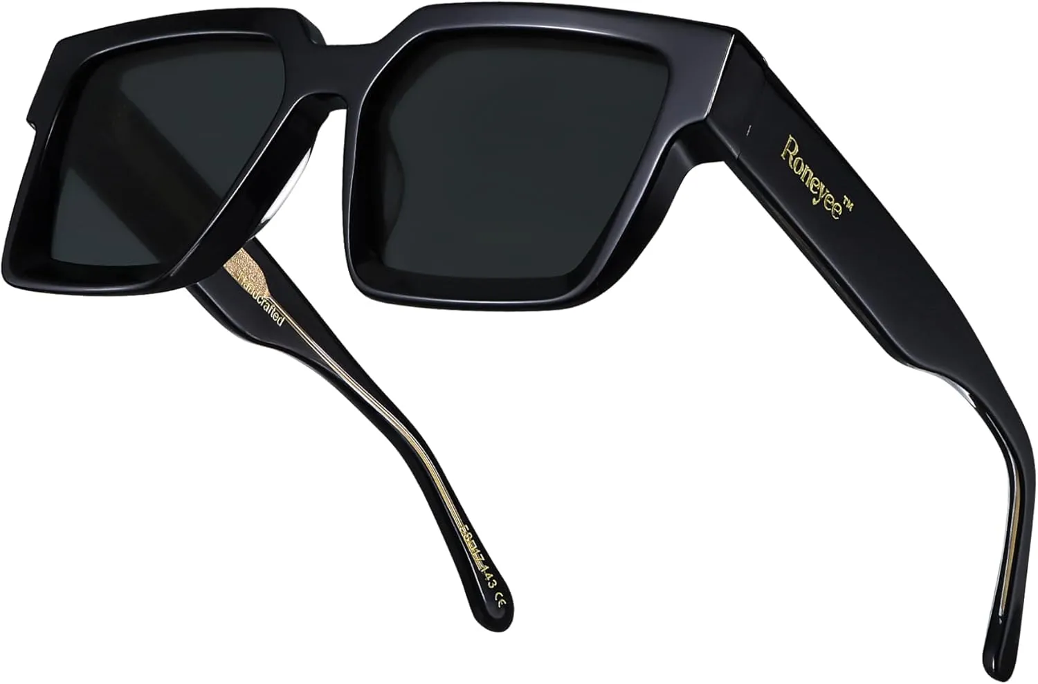 Non Polarized Acetate Sunglasses RY-A01 Frame with UV Protection Impact Resistant Nylon Lens Retro Unisex