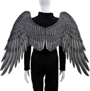 Ochine Angel Wings Costume Halloween Party Cosplay Accessories Black White Feather Wing for Men Women