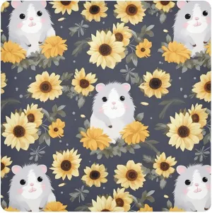 ODAWA Makeup Wrap Cloth Bag 17.7 In, Cute Hamster Gray Self-adhesive Cloth Protective Camera Wrapper, Lens Protector for Camera