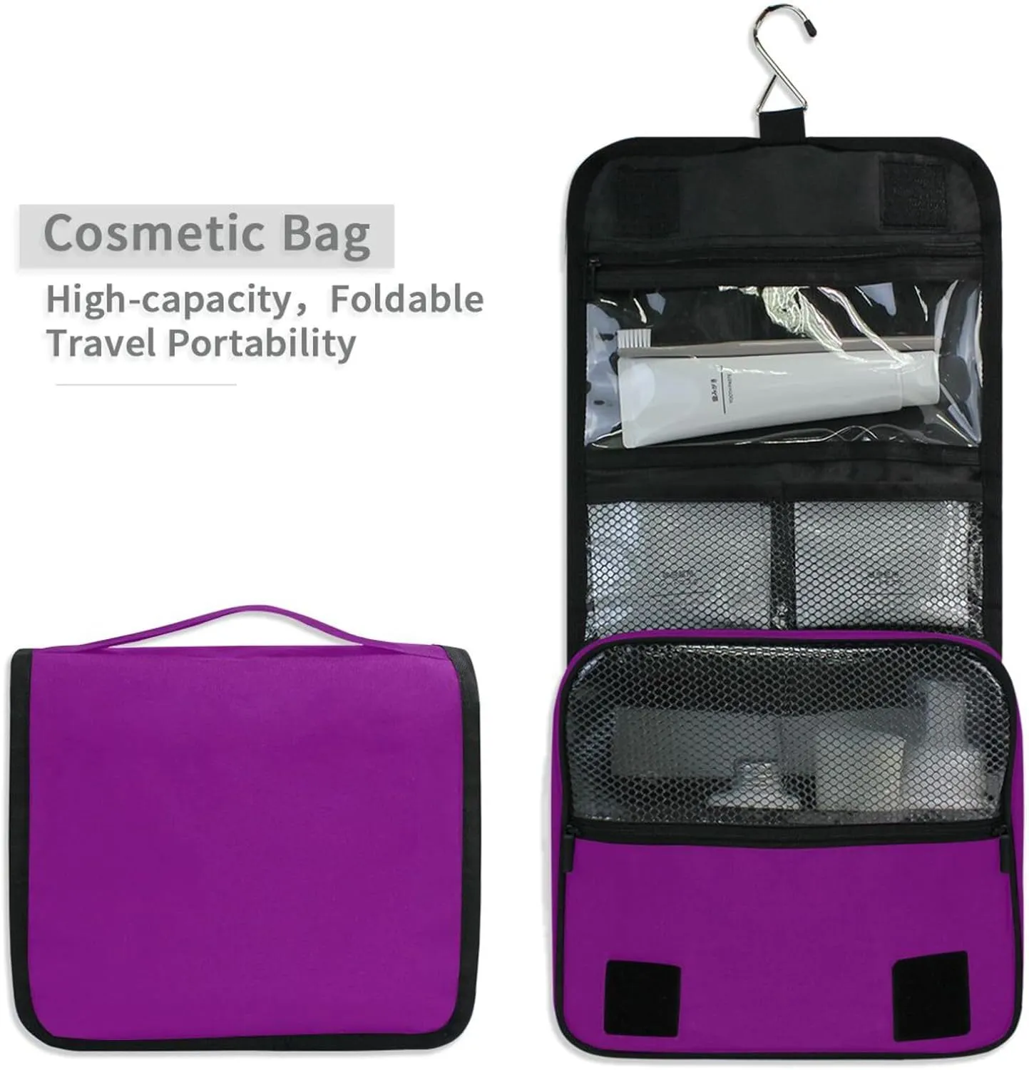 ODAWA Toiletries Bag Patriarch Multi Compartment Toiletry Cosmetic Bag Travel Toiletry Makeup Bag for Women