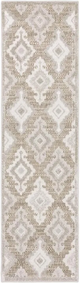 Oriental Weavers Tangier Area Rug - TAN08-5'3" x 7'6" - in Beige/Grey - Eclectic Global Style, Stain Resistant, Family and Pet Friendly, Bedroom, Office Rug