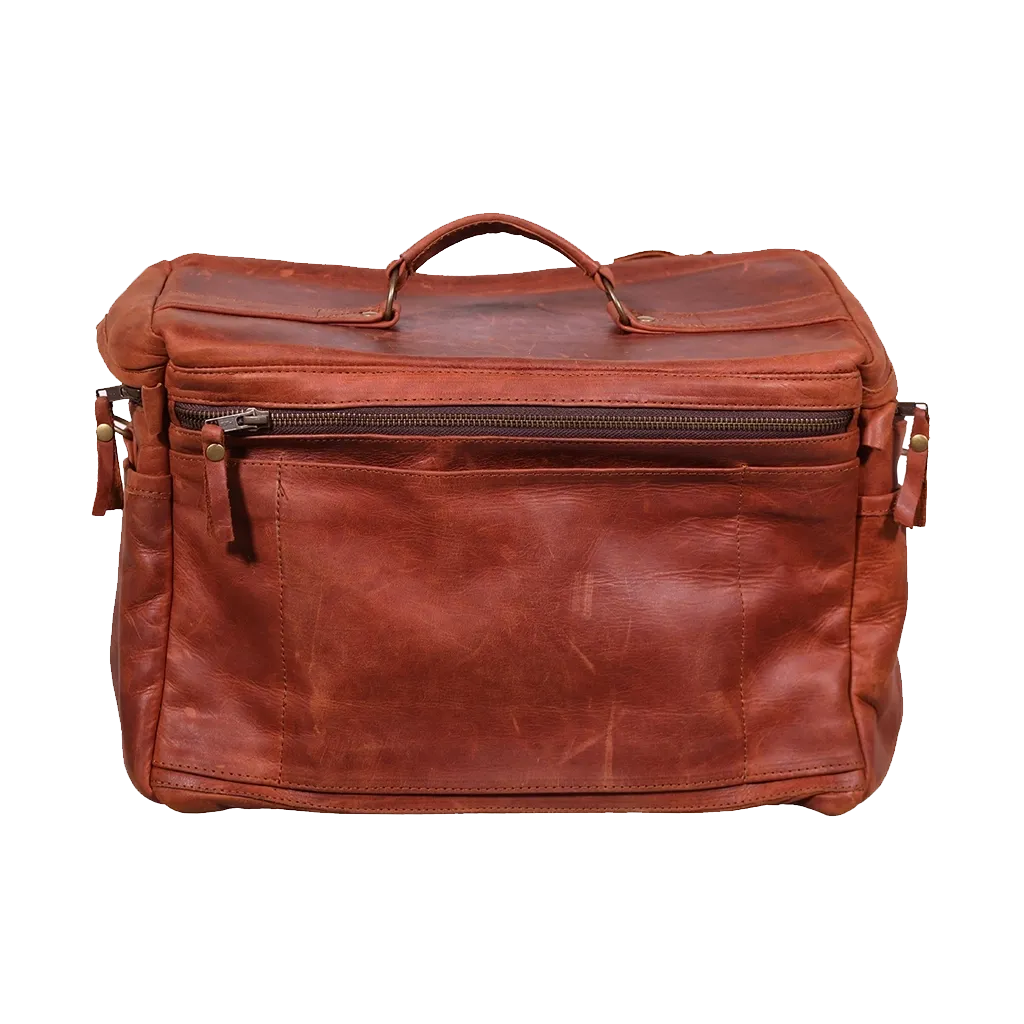 ORMS Leather Camera Shoulder Bag (Saddle Brown, Large)