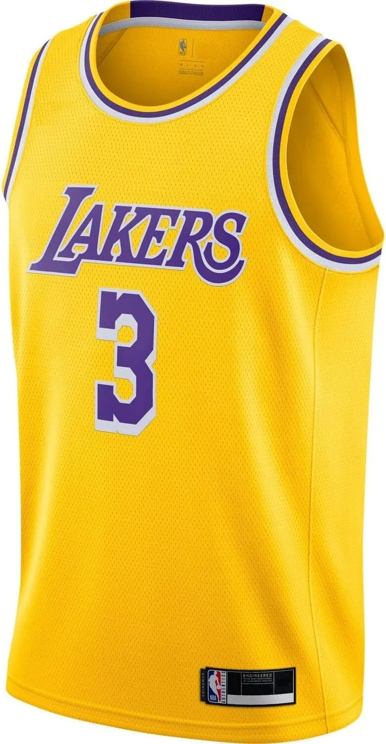 Outerstuff Anthony Davis Los Angeles Lakers Yellow #3 Kids 4-7 Team Color Home Swingman Jersey