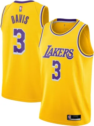 Outerstuff Anthony Davis Los Angeles Lakers Yellow #3 Kids 4-7 Team Color Home Swingman Jersey
