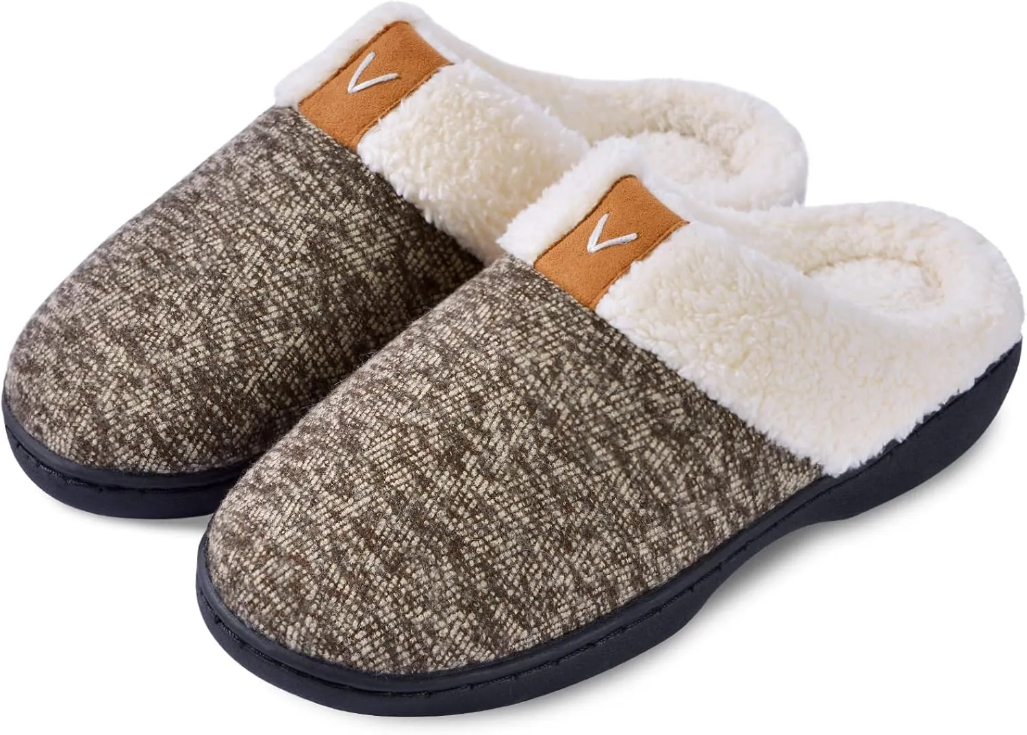 Parlovable Women Indoor Bedroom Slippers, Memory Foam House Shoe, Gifts for Ladies Cozy Wool-like Anti-Skid Rubber Sole