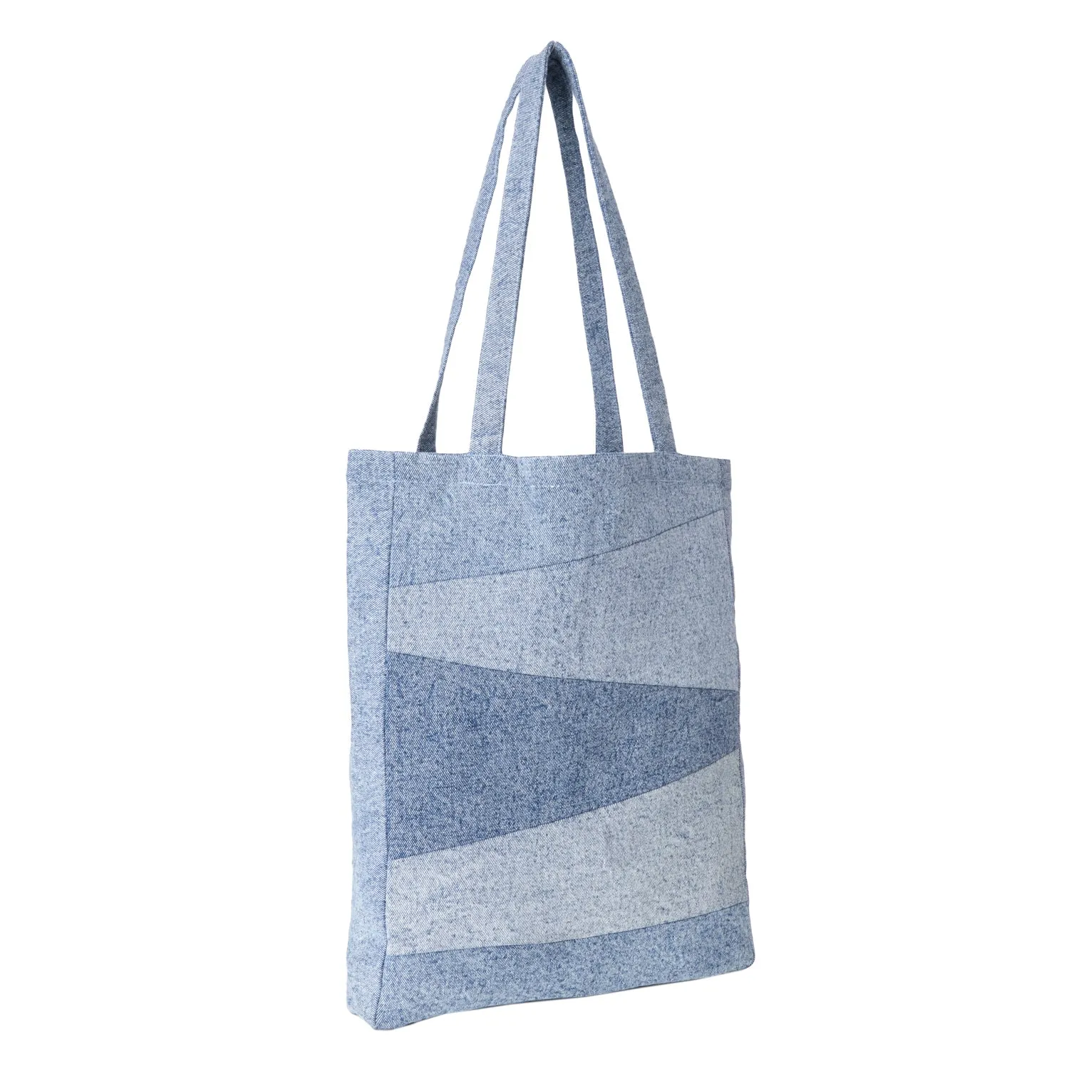 PATCHWORK DENIM TOTE BAG