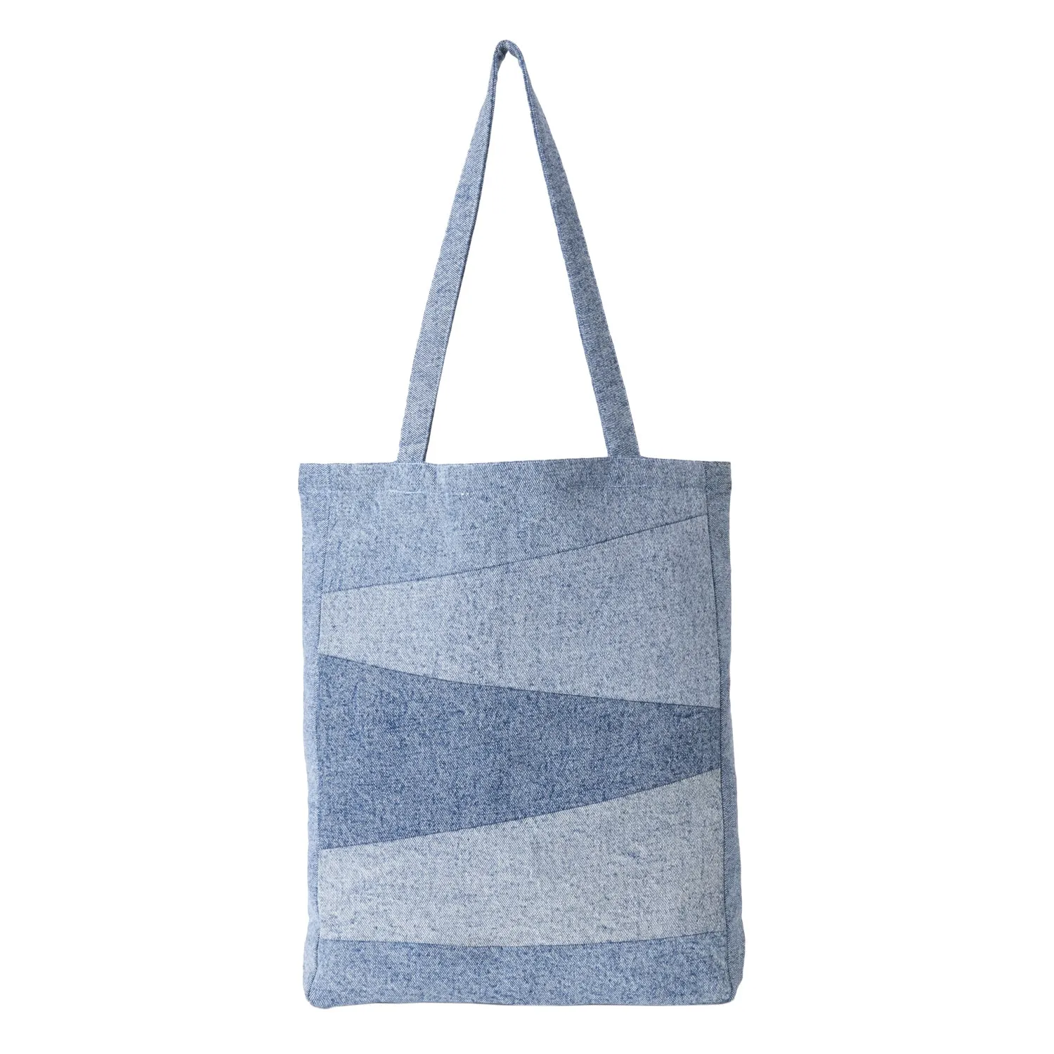 PATCHWORK DENIM TOTE BAG