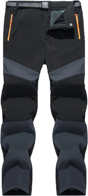 Patchwork Pants for Men Athletic-Fit Plush Thickened Assault Pants Stylish Waterproof Athletic Climbing Trousers