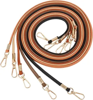 PH PandaHall 5 Colors 0.3 Inches Wide Soft Leather Straps, 52 Inches Slim Faux Leather Bag Replacement Chain, Thin Shoulder Strap with Gold Lobster Clasp for Women's Small Bags, Wallets, Clutches