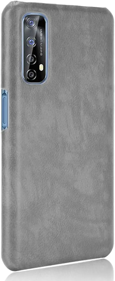 Phone Case for Realme 7 Global/Realme Narzo 20 Pro Case, [PU Leather] [Hard Plastic] for Realme 7 Global/Realme Narzo 20 Pro Protector Case, Non-Slip Shockproof for Realme 7 Global Grey