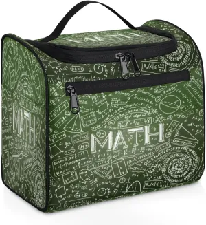 Physics Math Science Formulas Calculations Makeup Bags Portable Cosmetic Bags Durable Waterproof with Hanging Hook Large Capacity Travel Makeup Bag for Travel Accessories Toiletries