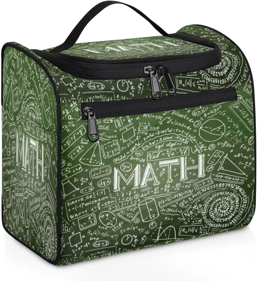 Physics Math Science Formulas Calculations Makeup Bags Portable Cosmetic Bags Durable Waterproof with Hanging Hook Large Capacity Travel Makeup Bag for Travel Accessories Toiletries