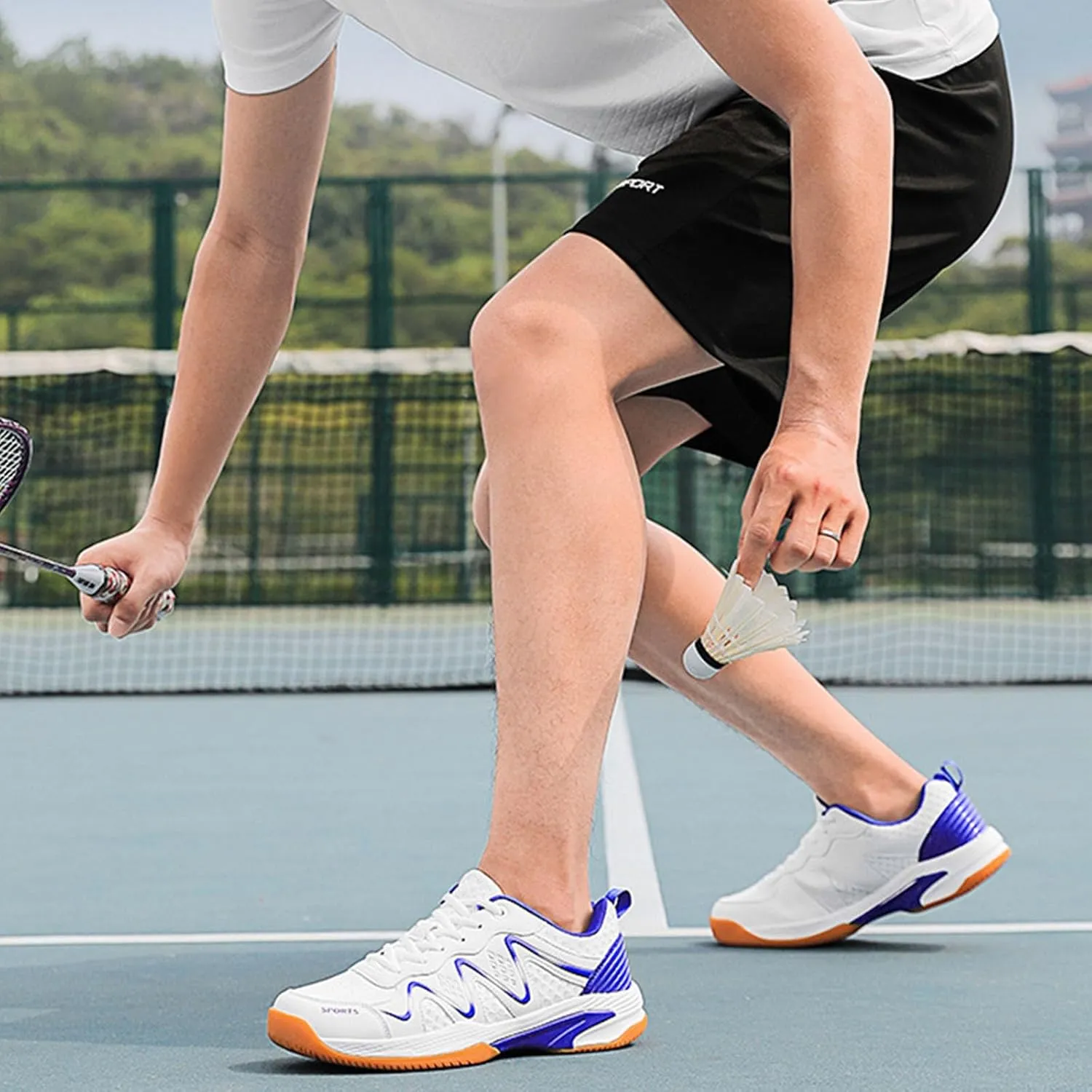 Pickleball Shoes for Mens Badminton Racketball Squash Tennis Athletic Shoes Indoor Court Training for All Racket Sports