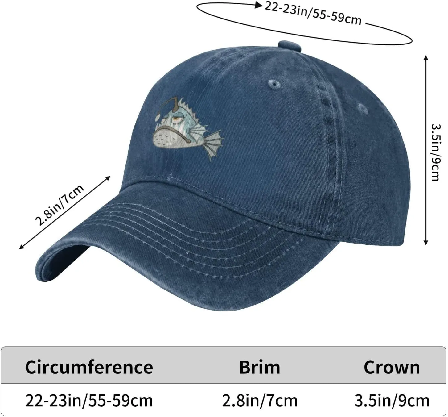 Pipa Fish Cartoon Characters Baseball Cap for Men Women Adjustable Vintage Washed Cotton Dad Hat