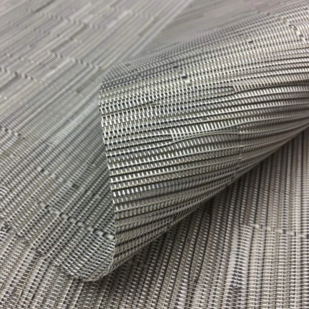 Placemats,Red-A Imitation Bamboo Oval Woven Vinyl Heat Resistant Placemats Washable Table Mats for Kitchen Table Set of 6,Silver Gray