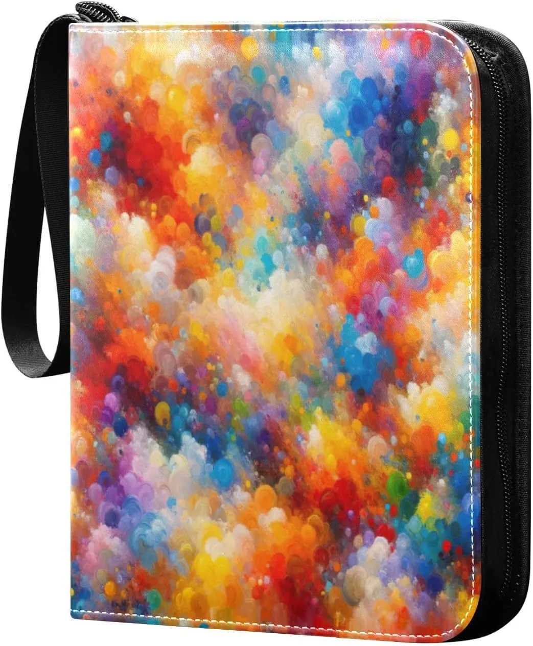 Plain Colorful Painting Binder Card Holder, Binder with Zipper with Sleeves Card Book Holder for Trading Cards
