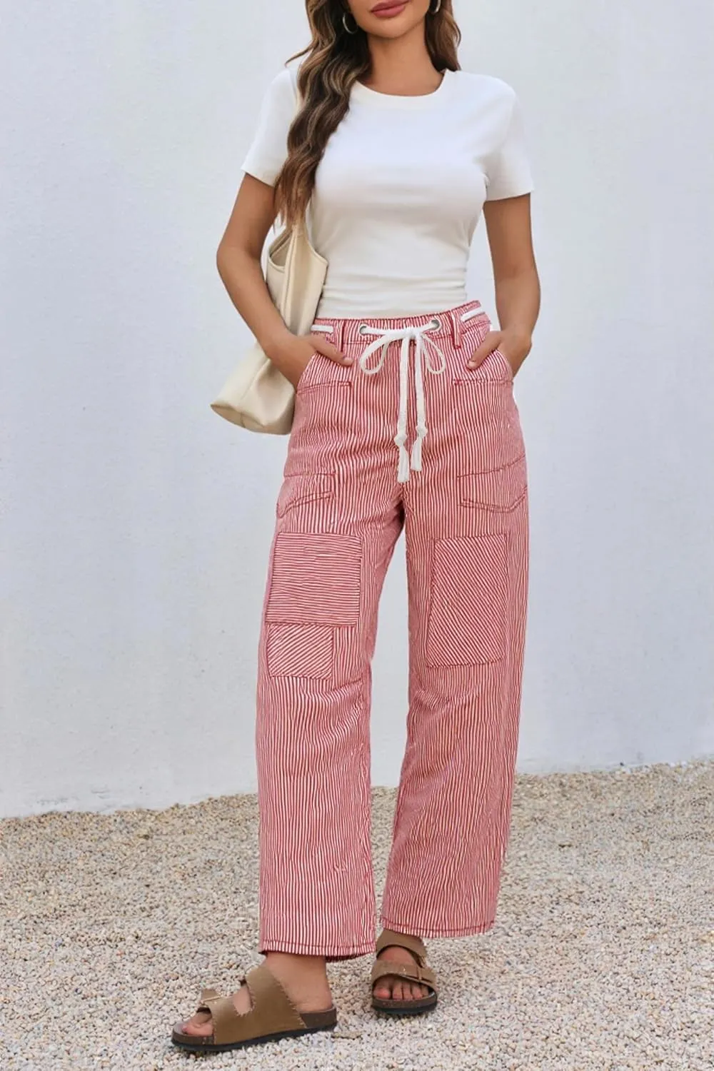 PLNOTME Womens Baggy Barrel Horseshoe Jeans Wide Leg Patchwork Low Rise Denim Pants with Pockets