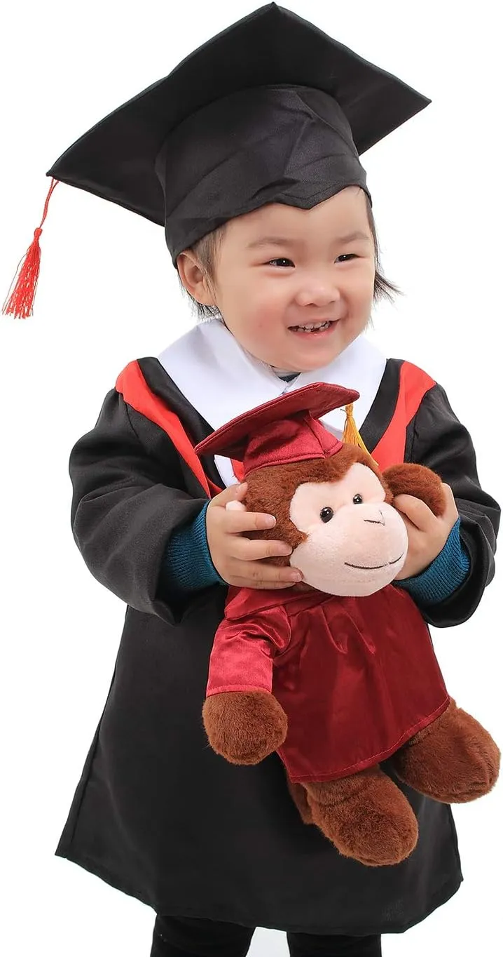 Plushland Bobcat Plush Stuffed Animal Toys Present Gifts for Graduation Day, Personalized Text, Name or Your School Logo on Gown, Best for Any Grad School Kids 12 Inches(Forest Green Cap and Gown)