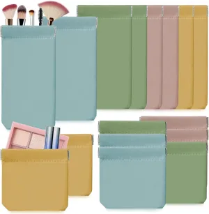 Pocket Cosmetic Bags Squeeze Top, 16 Pack Small Makeup Bag for Purse Mini Portable Pocket Cometic Bag for Women Coin Purse Lipstick Cosmetic Accessories Organizer Makeup Pouch Waterproof Colorful