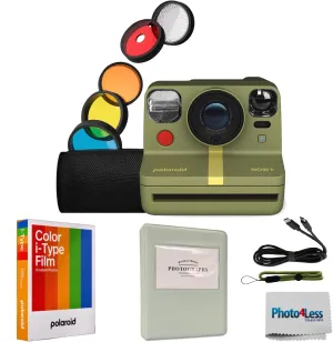 Polaroid Now  2nd Generation I-Type Instant Film Bluetooth Connected App Controlled Camera   Polaroid Color Film for I-Type   Photo Album (Forest Green)
